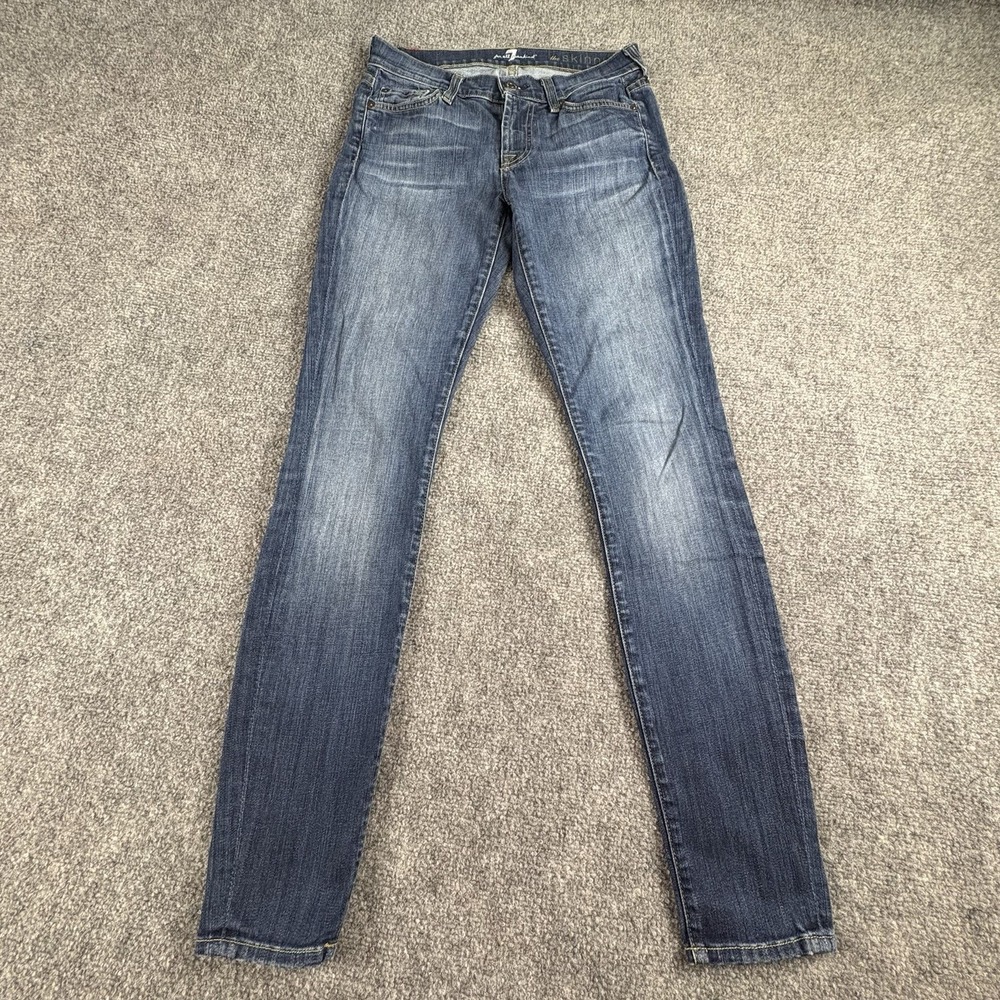 7 For All Mankind The Skinny Jeans Women 25 actual 26x29.5 Blue Streetwear Boho
